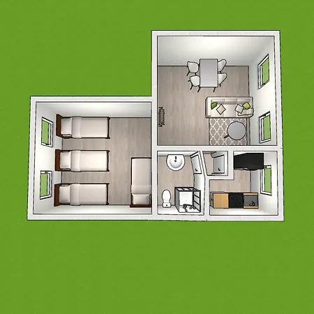 Apartment Emas 7 Mit 4 Einzelbetten, Kueche, Dusche